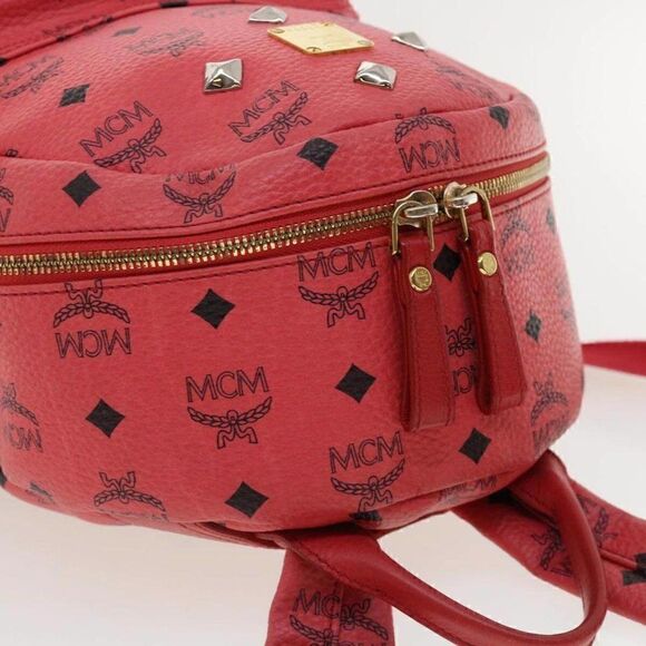 MCM Vicetos Backpack PVC Leather Pink - Picture 6 of 15